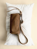 (Chestnut Brown)Pearl Cylinder Pillow Bag -TENERA Suede Collection - TENERA