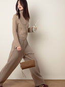 (Chestnut Brown)Pearl Cylinder Pillow Bag -TENERA Suede Collection - TENERA