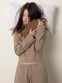 (Chestnut Brown)Pearl Cylinder Pillow Bag -TENERA Suede Collection - TENERA