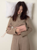 (Misty Pink)Pearl Cylinder Pillow Bag -TENERA Suede Collection - TENERA