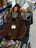 (Chocolate Velvet) Large Hobo Shoulder Bag -TENERA Velvet Collection - TENERA