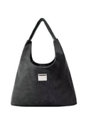 (Washed Black)Large Hobo Shoulder Bag-TENERA Velvet Collection