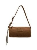 (Chestnut Brown)Pearl Cylinder Pillow Bag -TENERA Suede Collection - TENERA