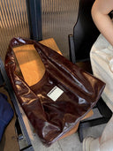 (oleaginous brown)Large Hobo Shoulder Bag-TENERA Velvet Collection - TENERA