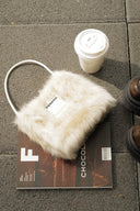(Silver Fox)Pearl Bag-Faux Fur Collection - TENERA