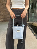 (Mist Blue)Nylon Bucket Rose Bag-TENERA Recycled Nylon - TENERA
