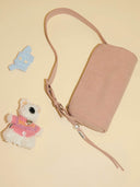 (Misty Pink)Pearl Cylinder Pillow Bag -TENERA Suede Collection - TENERA