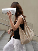 (Gold Shimmer Linen)Ballerina Linen Shoulder Bag-TENERA Ballerina Collection - TENERA