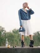 (Denim Blue)Mini Hobo Bag-TENERA Denim Collection - TENERA