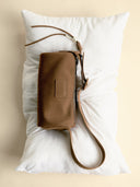 (Chestnut Brown)Pearl Cylinder Pillow Bag -TENERA Suede Collection - TENERA