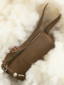 (Chestnut Brown)Pearl Cylinder Pillow Bag -TENERA Suede Collection - TENERA