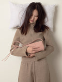 (Misty Pink)Pearl Cylinder Pillow Bag -TENERA Suede Collection - TENERA