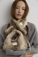 (Bambi Print)Eco Fur Mini Hobo & Scarf Set-TENERA Faux Fur Collection