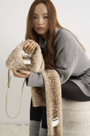 (Bambi Print)Eco Fur Mini Hobo & Scarf Set-TENERA Faux Fur Collection