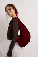 (Velvet Red)Ballet Ring Hobo Shoulder Bag-TENERA Velvet Collection