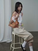 Suede Tofu Bag-Brown