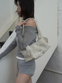 Suede Tofu Bag-Grey