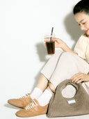 (Elephant Grey)Small Hobo Bag-TENERA Handwoven Suede Collection