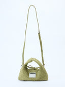 (Olive Green)Mini Hobo Crossbody Bag-TENERA Handwoven Suede Collection