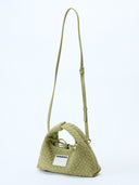 (Olive Green)Mini Hobo Crossbody Bag-TENERA Handwoven Suede Collection