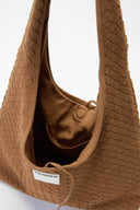 (Mocha Brown)Large Hobo Bag-TENERA Handwoven Suede Collection - TENERA