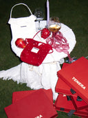 (Pearl Red)Velvet Flower Mini Bucket-TENERA Qixi Limited