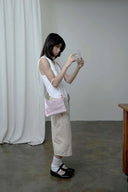 (Pearl White)TENERA Satin Shoulder Bag