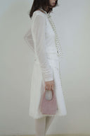 (Petal Pink)TENERA Suede Triangle Double-sided Pouch