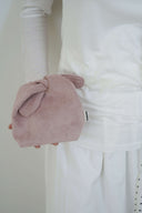 (Petal Pink)TENERA Suede Triangle Double-sided Pouch