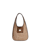 Mesh Hobo Shoulder Bag-Chestnut Brown
