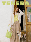 Color-block Mini Bucket Bag-TENERA Velvet Collection