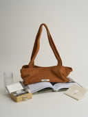 Suede Tofu Bag-Brown