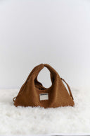 (Mocha Brown)Small Hobo Bag-TENERA Handwoven Suede Collection