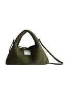 (Olive Green)Mini Hobo Crossbody Bag-TENERA Handwoven Suede Collection