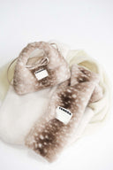 (Bambi Print)Eco Fur Mini Hobo & Scarf Set-TENERA Faux Fur Collection