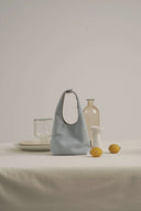 (Blue)TENERA Suede Triangle Double-sided Pouch