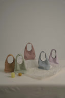 (Blue)TENERA Suede Triangle Double-sided Pouch