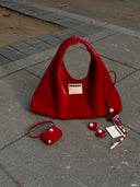 (Anchor Red)Classic Hobo Bag - TENERA Velvet Collection