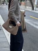 (Elephant Grey)Small Hobo Bag-TENERA Handwoven Suede Collection