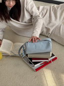 (Bubblegum Blue)Pearl Cylinder Pillow Bag -TENERA Suede Collection - TENERA