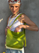 Color-block Mini Bucket Bag-TENERA Velvet Collection