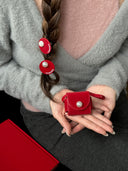 (Velvet Red)Velvet Pearl Hair Clips (Set of 2)-TENERA Accessories Collection