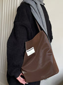 (Chocolate Velvet)Large Bucket Bag-TENERA Velvet Collection