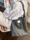 (Washed Black)Bucket Tote Bag-TENERA Vintage Collection - TENERA