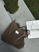 (Moss Green)Large Suede Fringe Beaded Bucket Bag-TENERA Boho Collection