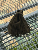 (Moss Green)Large Suede Fringe Beaded Bucket Bag-TENERA Boho Collection