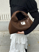 (Chocolate Velvet)Small Tote HOBO Bag - TENERA Velvet Collection - TENERA