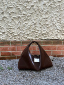 (Chocolate Velvet)Small Tote HOBO Bag - TENERA Velvet Collection - TENERA