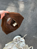 (Chocolate Velvet)Small Tote HOBO Bag - TENERA Velvet Collection - TENERA