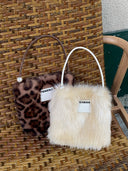 (Silver Fox)Pearl Bag-Faux Fur Collection - TENERA